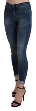 Blue Washed High Waist Skinny Cropped Cotton Jeans Ermanno Scervino