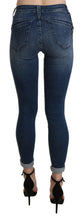Blue Washed High Waist Skinny Cropped Cotton Jeans Ermanno Scervino