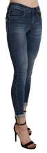 Blue Washed High Waist Skinny Cropped Cotton Jeans Ermanno Scervino