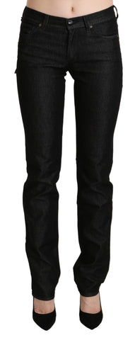 Black Mid Waist Skinny Slim Denim Trouser Ermanno Scervino