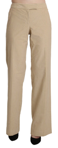 Beige High Waist Flared Wide Leg Trouser Pants Ermanno Scervino