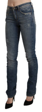 Blue Washed Mid Waist Skinny Denim Jeans Ermanno Scervino