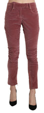 Red Mid Waist Skinny Cotton Pants Ermanno Scervino