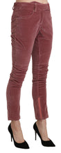 Red Mid Waist Skinny Cotton Pants Ermanno Scervino