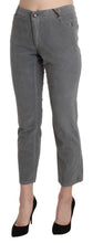 Gray Cropped Cotton Stretch Trouser Pants Ermanno Scervino