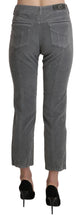 Gray Cropped Cotton Stretch Trouser Pants Ermanno Scervino