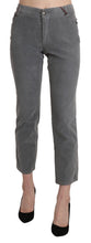 Gray Cropped Cotton Stretch Trouser Pants Ermanno Scervino