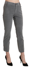 Gray Cropped Cotton Stretch Trouser Pants Ermanno Scervino