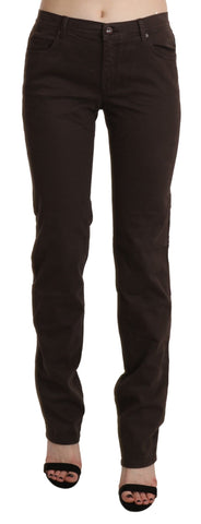 Brown Mid Waist Skinny Slim Trouser Cotton Jeans Ermanno Scervino