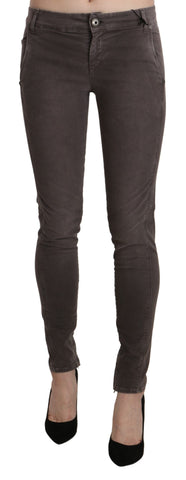 Brown Low Waist Skinny Slim Trouser Cotton Jeans Ermanno Scervino