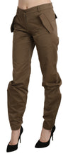 Brown Mid Waist Straight Cotton Pants Ermanno Scervino