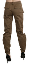 Brown Mid Waist Straight Cotton Pants Ermanno Scervino