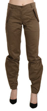 Brown Mid Waist Straight Cotton Pants Ermanno Scervino