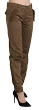 Brown Mid Waist Straight Cotton Pants Ermanno Scervino