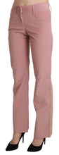 Pink Mid Waist Straight Trouser Cotton Pants Ermanno Scervino