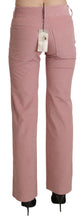 Pink Mid Waist Straight Trouser Cotton Pants Ermanno Scervino