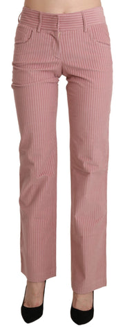 Pink Mid Waist Straight Trouser Cotton Pants Ermanno Scervino