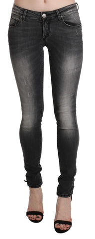 Black Gray Washed Skinny Trouser Cotton Jeans Acht