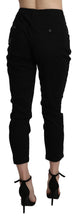 Black High Waist Skinny Cropped Cotton Capri Pant Acht