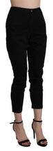 Black High Waist Skinny Cropped Cotton Capri Pant Acht