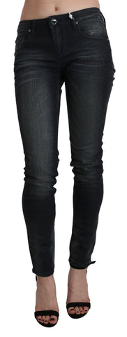 Black Washed Low Waist Skinny Denim Trouser Acht