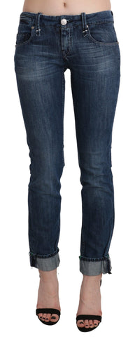 Blue Washed Low Waist Skinny Denim Trouser Acht