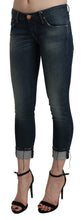 Blue Washed Low Waist Skinny Cropped Denim pant Acht