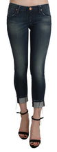 Blue Washed Low Waist Skinny Cropped Denim pant Acht