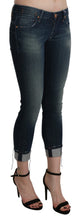 Blue Washed Low Waist Skinny Cropped Denim pant Acht