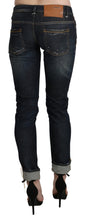 Blue Washed Low Waist Skinny Cropped Denim Pant Acht