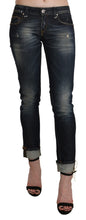 Blue Washed Low Waist Skinny Cropped Denim Pant Acht