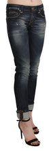Blue Washed Low Waist Skinny Cropped Denim Pant Acht