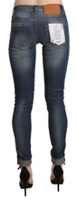 Blue Washed Low Waist Skinny Cropped Denim Trouser Acht