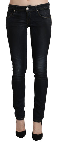 Blue Washed Low Waist Skinny Denim Slim Trouser Acht
