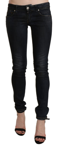 Black Washed Low Waist Skinny Denim Jeans Acht