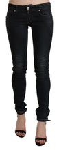 Black Washed Low Waist Skinny Denim Jeans Acht
