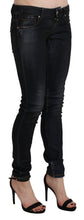 Black Washed Low Waist Skinny Denim Jeans Acht
