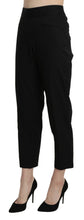 Black High Waist Straight Cropped Dress Pants BENCIVENGA