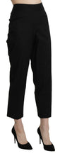 Black High Waist Straight Cropped Dress Pants BENCIVENGA