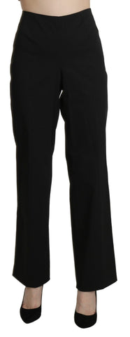 Black High Waist Straight Dress Trouser Pants BENCIVENGA