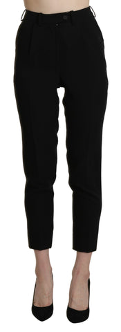 Black High Waist Skinny Cropped Dress Trouser Pant BENCIVENGA