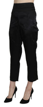 Black High Waist Straight Cropped Dress Trouser Pants BENCIVENGA