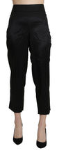Black High Waist Straight Cropped Dress Trouser Pants BENCIVENGA