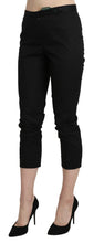 Black High Waist Skinny Cropped Dress Trouser Pants BENCIVENGA