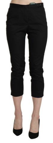 Black High Waist Skinny Cropped Dress Trouser Pants BENCIVENGA