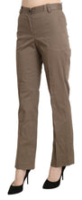 Brown High Waist Straight Dress Trouser Pants BENCIVENGA