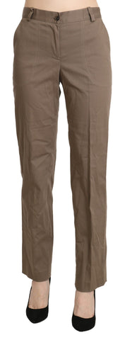 Brown High Waist Straight Dress Trouser Pants BENCIVENGA