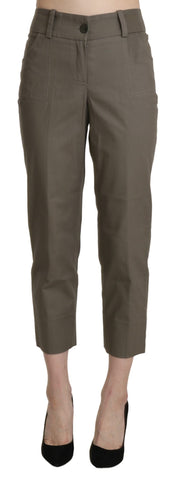 Gray High Waist Cropped Dress Trouser Pants BENCIVENGA