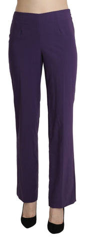 Purple High Waist Straight Dress Trouser Pants BENCIVENGA