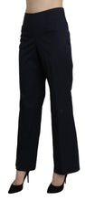 Navy Blue High Waist Straight Dress Trouser Pants BENCIVENGA